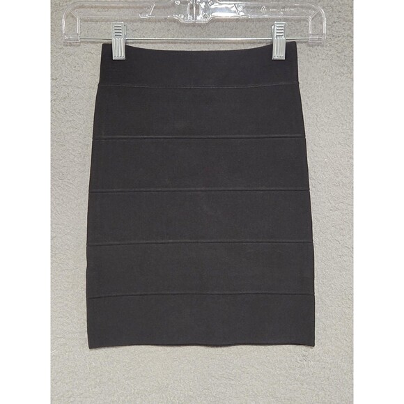 BCBGMAXAZRIA Skirt Womens XXS Black Simone Bandage Bodycon Mini Stretch Rayon - Picture 4 of 7